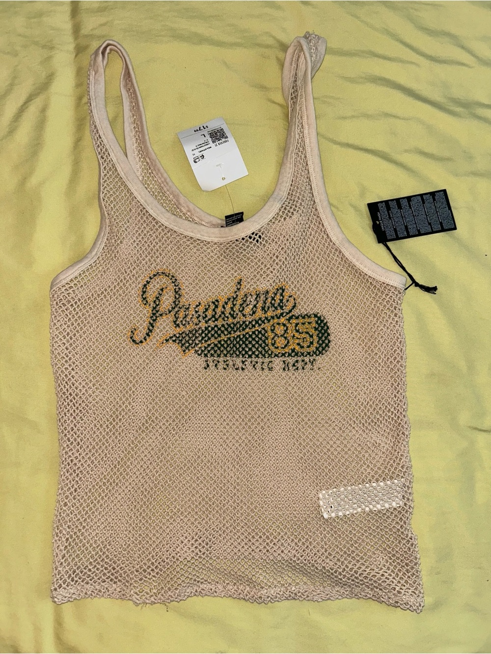 Forever 21 cream mesh tank top -L